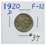 1920-D  Buffalo Nickel   F-12