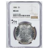1886  Morgan Dollar   NGC MS-64