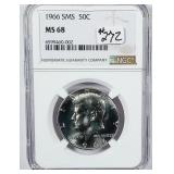 1966 SMS  Kennedy Half Dollar   NGC MS-68