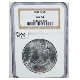 1884-O  Morgan Dollar   NGC MS-64