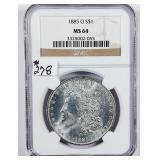 1885-O  Morgan Dollar   NGC MS-64