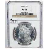 1880-S  Morgan Dollar   NGC MS-64