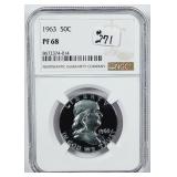 1963  Franklin Half Dollar   NGC PF-68