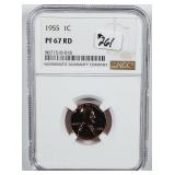 1955  Lincoln Cent   NGC PF-67 RD