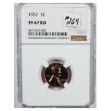1957  Lincoln Cent   NGC PF-67 RD