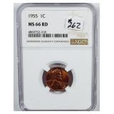 1955  Lincoln Cent   NGC MS-66 RD