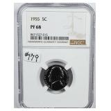 1955  Jefferson Nickel   NGC PF-68
