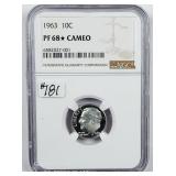 1963  Roosevelt Dime   NGC PF-68* Cameo