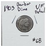 1903  Barber Dime   VF details