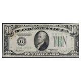 1934-A  $10 Federal Reserve Note  VF  GB Block