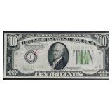 1934  $10 Federal Reserve Note VF  IA Block  ink