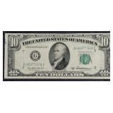 1950-B  $10 Federal Reserve Note   VG  GF Block