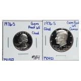1976-S  Washington Quarter & Kennedy Half  PF-65