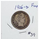 1906-D  Barber Quarter   F