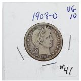 1908-O  Barber Quarter   VG-10