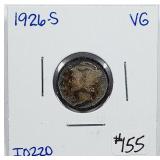 1926-S  Mercury Dime   VG