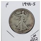1943-S  Walking Liberty Half Dollar  F