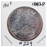 1887-P  Morgan Dollar   AU+