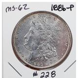 1886-P  Morgan Dollar   MS-62