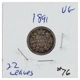 1891  22 Leaves  Canada  10 Cents   VG