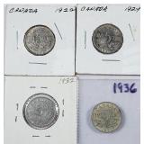 1922, 24, 32 & 36  Canada  5 Cents
