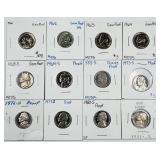 Lot of 12  Jefferson Nickels  Proof  1961-1981-S