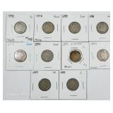 Lot of 10  1898 & 1899  Liberty Nickels   G