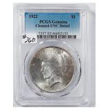 1922  Peace Dollar   PCGS Unc detail