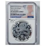 2024 P125 Australia $1  Year of the Dragon  NGC PF