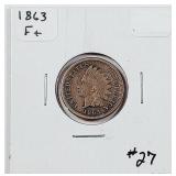1863  Indian Head Cent   F+ details