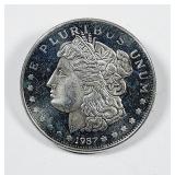 1987  Morgan Design 1 troy oz .999 silver round