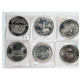 6 different  North Dakota Souvenir Dollar tokens