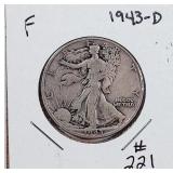 1943-D  Walking Liberty Half Dollar  F