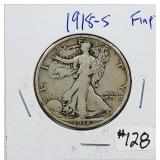 1918-S  Walking Liberty Half Dollar   F