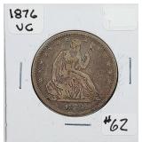1876  Seated Liberty Half Dollar   VG