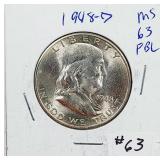 1948-D  Franklin Half Dollar   MS-63 FBL