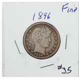 1896  Barber Quarter   F