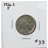 1926-S  Buffalo Nickel   F