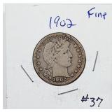 1902  Barber Quarter   F