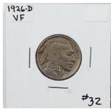 1926-D  Buffalo Nickel   VF