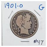 1901-O  Barber  Half Dollar   G