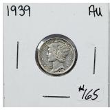 1939  Mercury Dime   AU