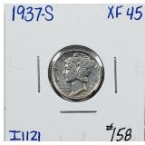 1937-S  Mercury Dime   XF-45