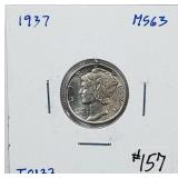 1937  Mercury Dime   MS-63