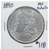 1890  Morgan Dollar   AU details