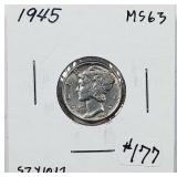 1945  Mercury Dime   MS-63