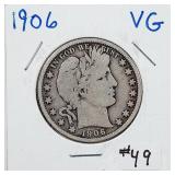 1906  Barber Half Dollar   VG