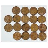 Lot of 18  Lincoln "Wheat" Cents