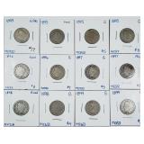 Lot of 12  Liberty Nickels  1893 - 1899  AG / G
