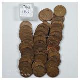 Roll of circulated;  1946-D  Lincoln Cents